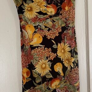 NWT Hale Bob Black Strapless Dress with Floral Accents
